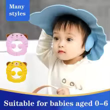Waterproof baby hair wash hat with eye and ear protection