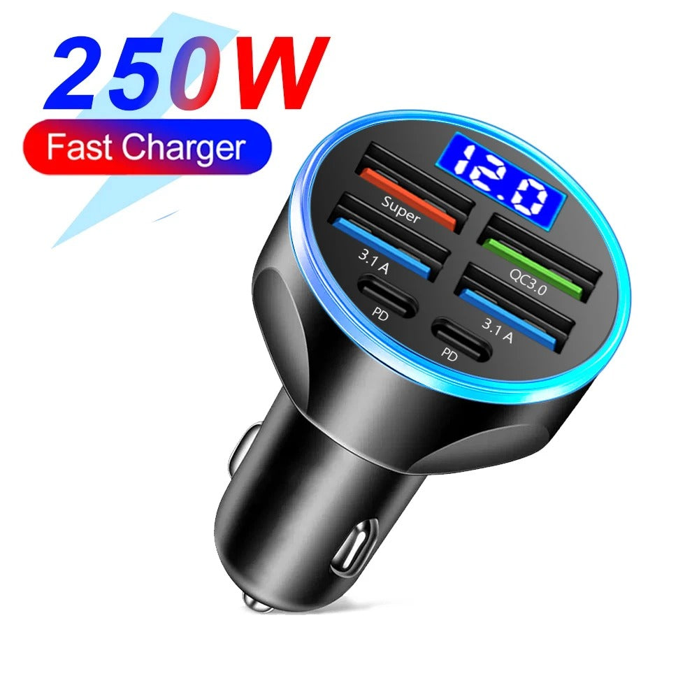 Digital Display 4USB + 2PD Fast Charger