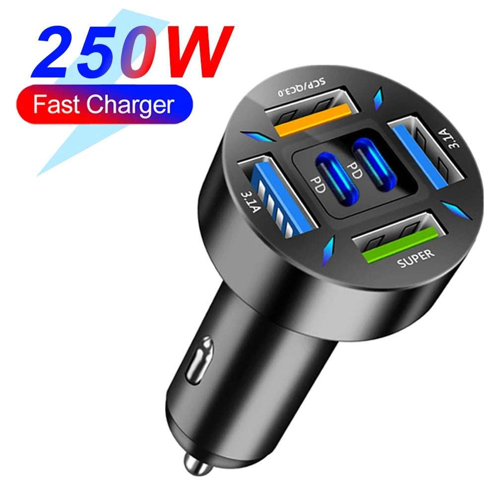 Digital Display 4USB + 2PD Fast Charger.