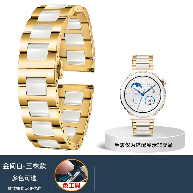 Elegant 22mm Ceramic Watch Strap Compatible with Huawei GT5 and GT5 Pro – Smooth, Comfortable, and Waterproof Design