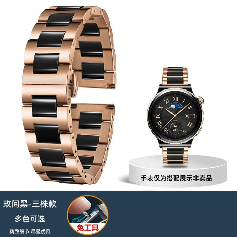 Huawei GT5 GT Ultimate 22mm Ceramic Watch Strap with Stainless Steel Butterfly Clasp – Stylish and Durable Design